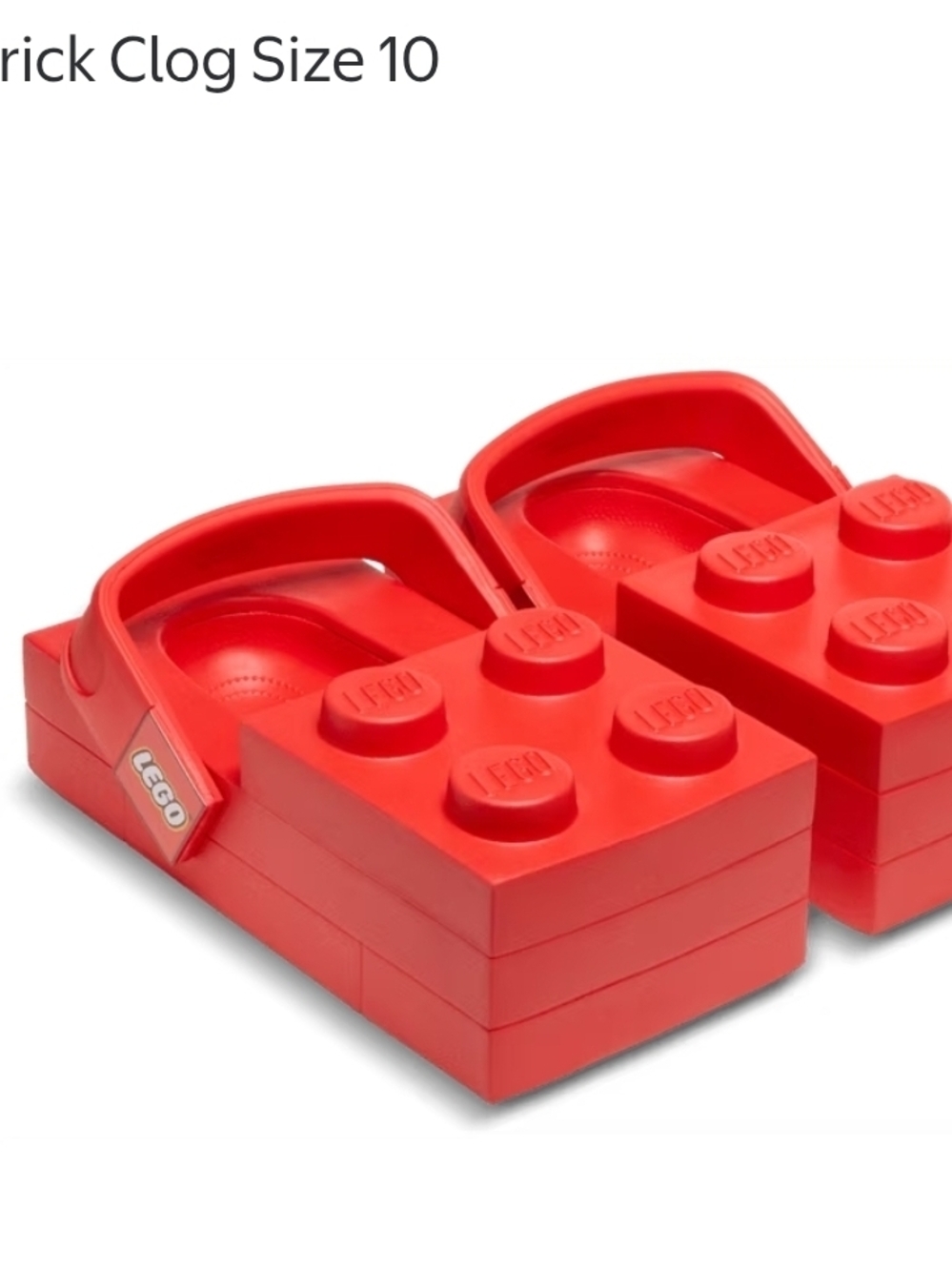 Lego Red Platform Brick Clogs